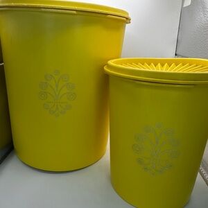 Tupperware Vintage Yellow containers (set of 2)